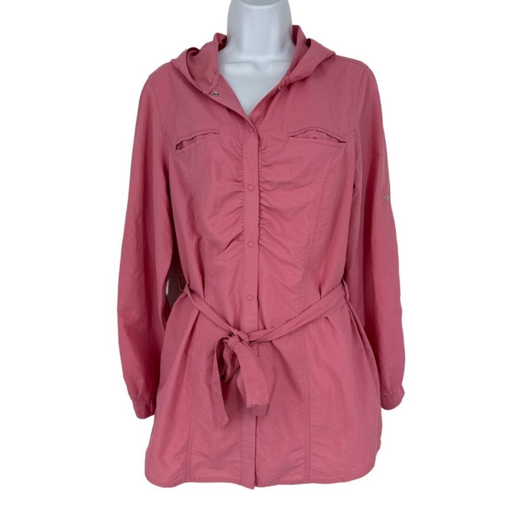 LL Bean Vintage Hooded Women’s Misses Snap Sleeves Lightweight Coat Size M